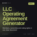 LLC Operating Agreement Generator AI skill by KissMySkills, cover