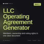 LLC Operating Agreement Generator AI skill by KissMySkills, cover