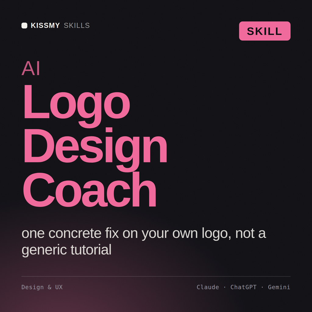 AI Logo Design Coach AI skill by KissMySkills, cover
