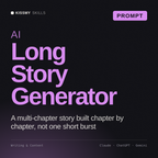 AI Long Story Generator AI prompt by KissMySkills, cover