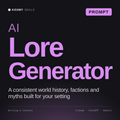 AI Lore Generator AI prompt by KissMySkills, cover