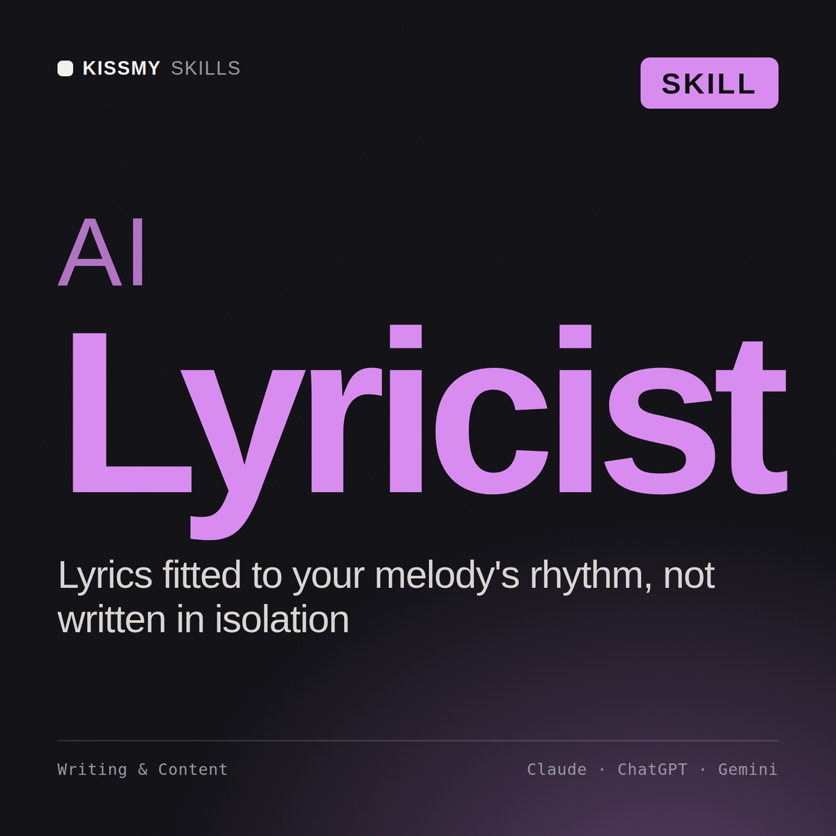 AI Lyricist AI skill by KissMySkills, cover
