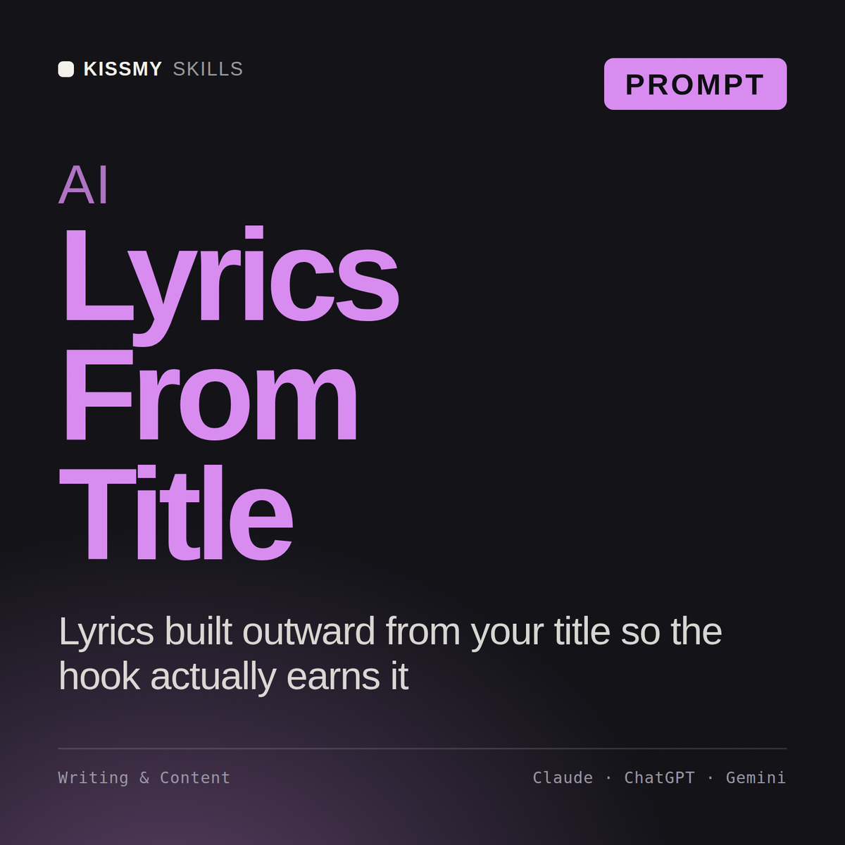 AI Lyrics From Title AI prompt by KissMySkills, cover