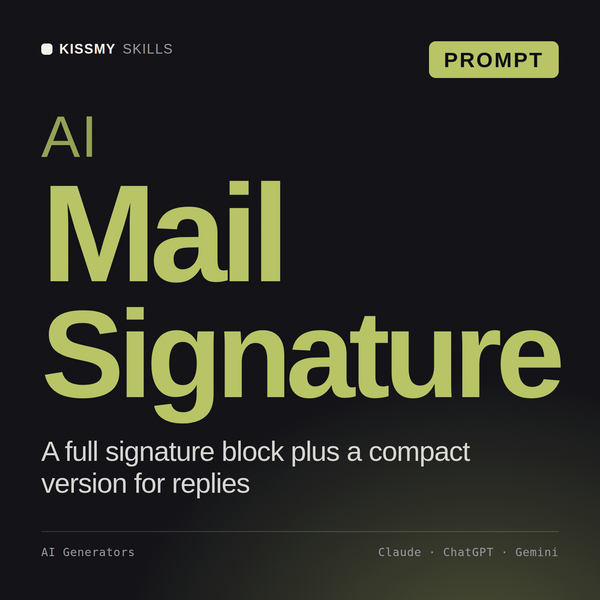 AI Mail Signature AI prompt by KissMySkills, cover