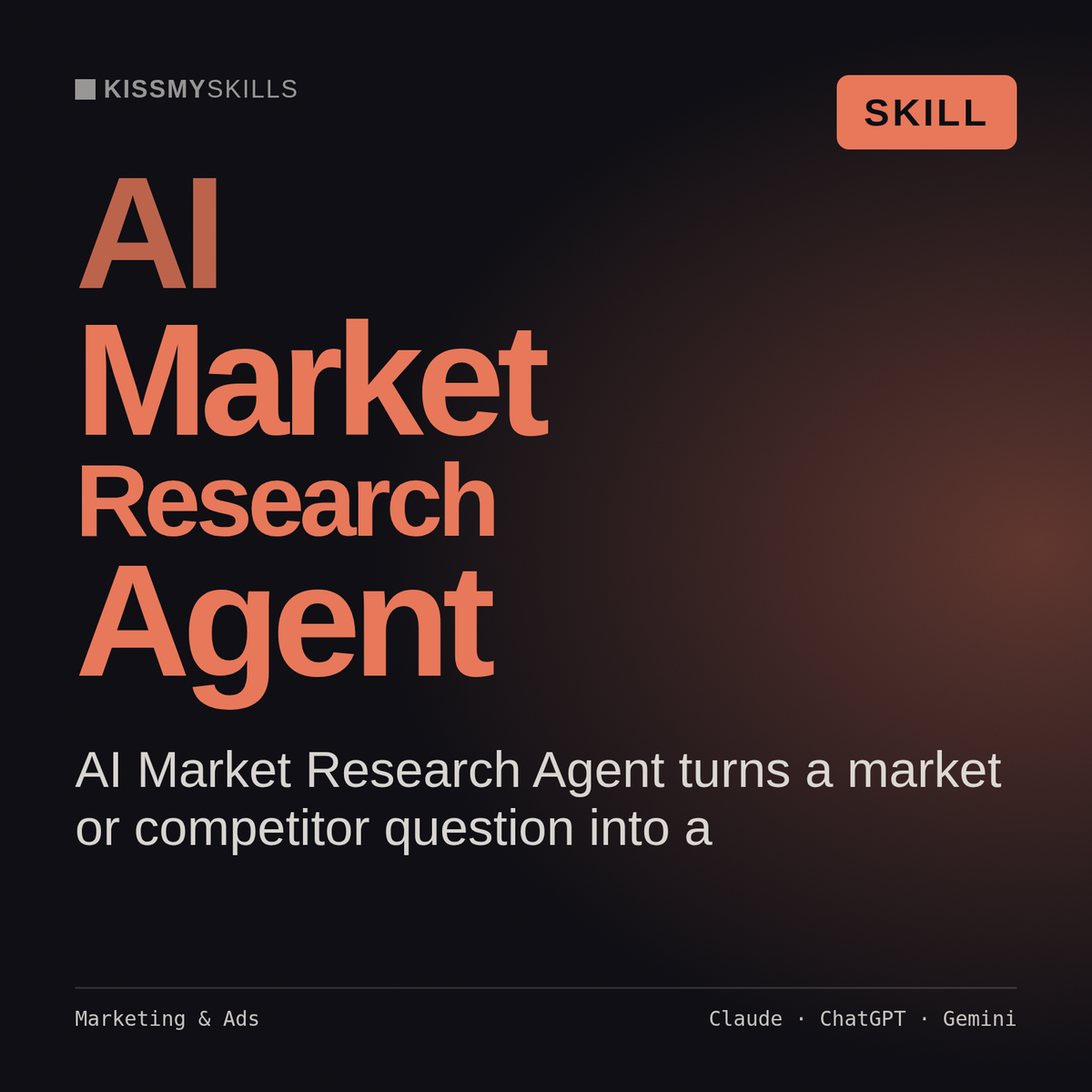 AI Market Research Agent AI skill by KissMySkills, cover