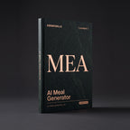 Meal Generator prompts for Claude by KissMySkills, near-black deep green serpentine stone cover with the monogram MEA