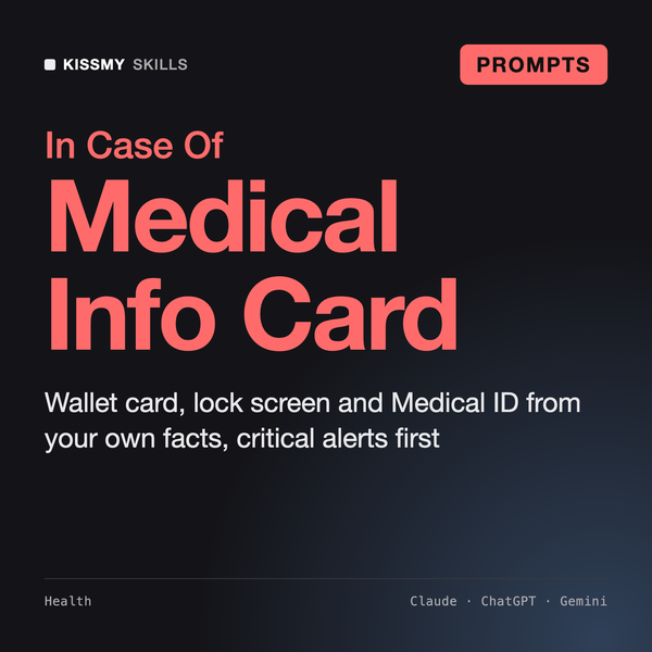 AI Medical Emergency Info Card Generator by KissMySkills, cover