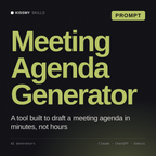 Meeting Agenda Generator AI prompt by KissMySkills, cover