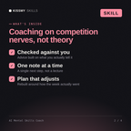 What's inside the AI Mental Skills Coach AI skill: Checked against you, One note at a time, Plan that adjusts