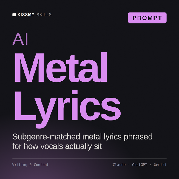 AI Metal Lyrics AI prompt by KissMySkills, cover