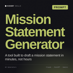 Mission Statement Generator AI prompt by KissMySkills, cover