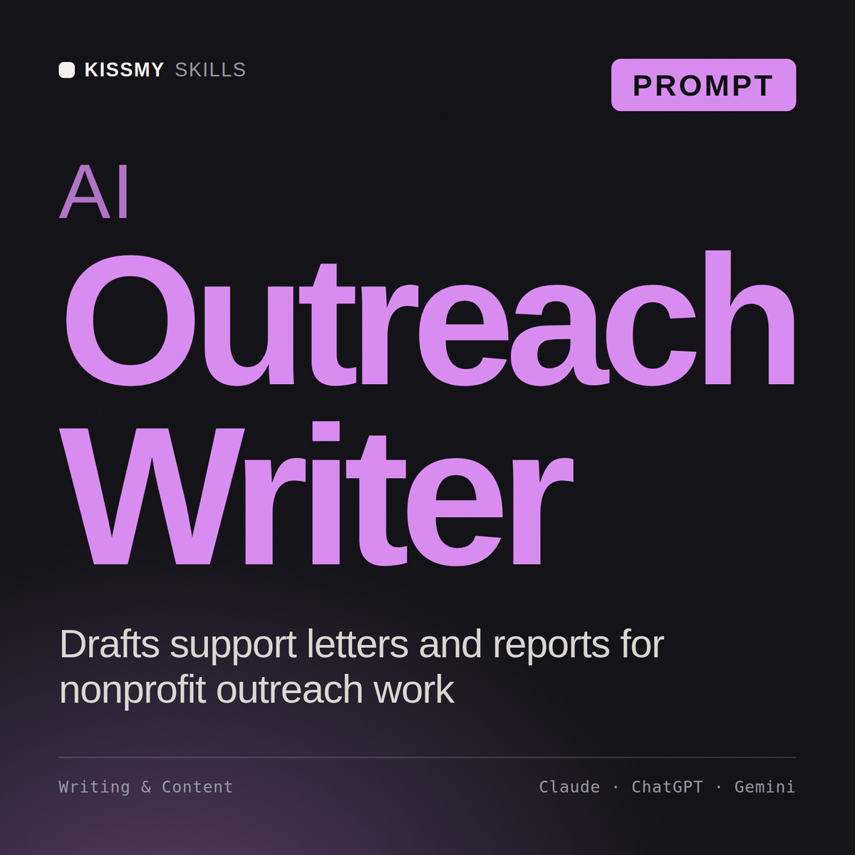 AI Outreach Writer AI prompt by KissMySkills, cover