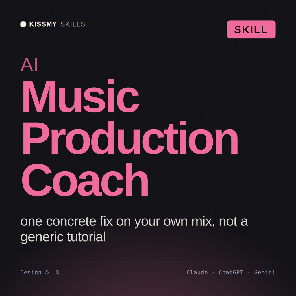 AI Music Production Coach AI skill by KissMySkills, cover