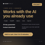 The AI NDA Generator AI prompt works with Claude, ChatGPT, Gemini and any AI chat, 30-day money-back guarantee