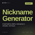 Nickname Generator AI prompt by KissMySkills, cover