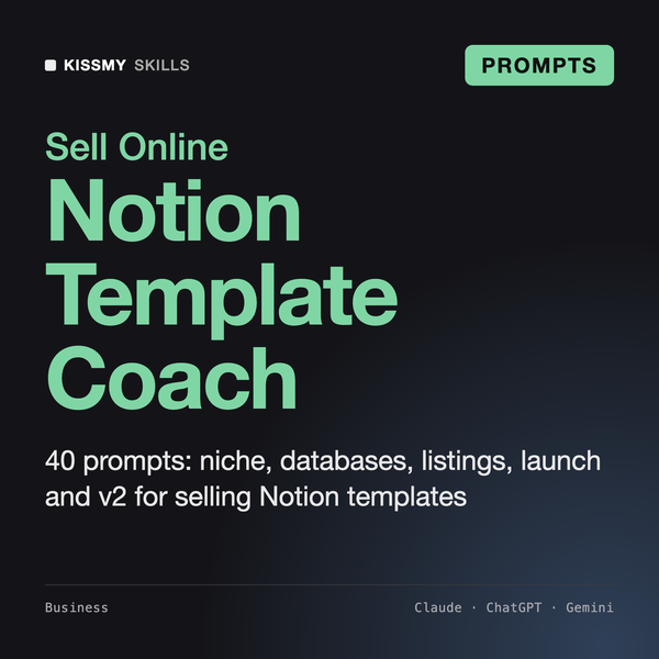 AI Notion Template Business Coach by KissMySkills, cover