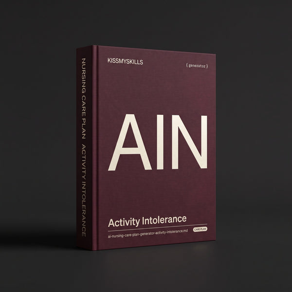 Activity Intolerance Nursing Care Plan Claude skill by KissMySkills, deep wine-burgundy laid paper cover