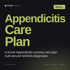 Appendicitis Care Plan AI skill by KissMySkills, cover