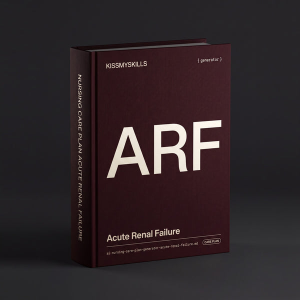 Acute Renal Failure Nursing Care Plan Claude skill by KissMySkills, deep oxblood burgundy bookcloth cover