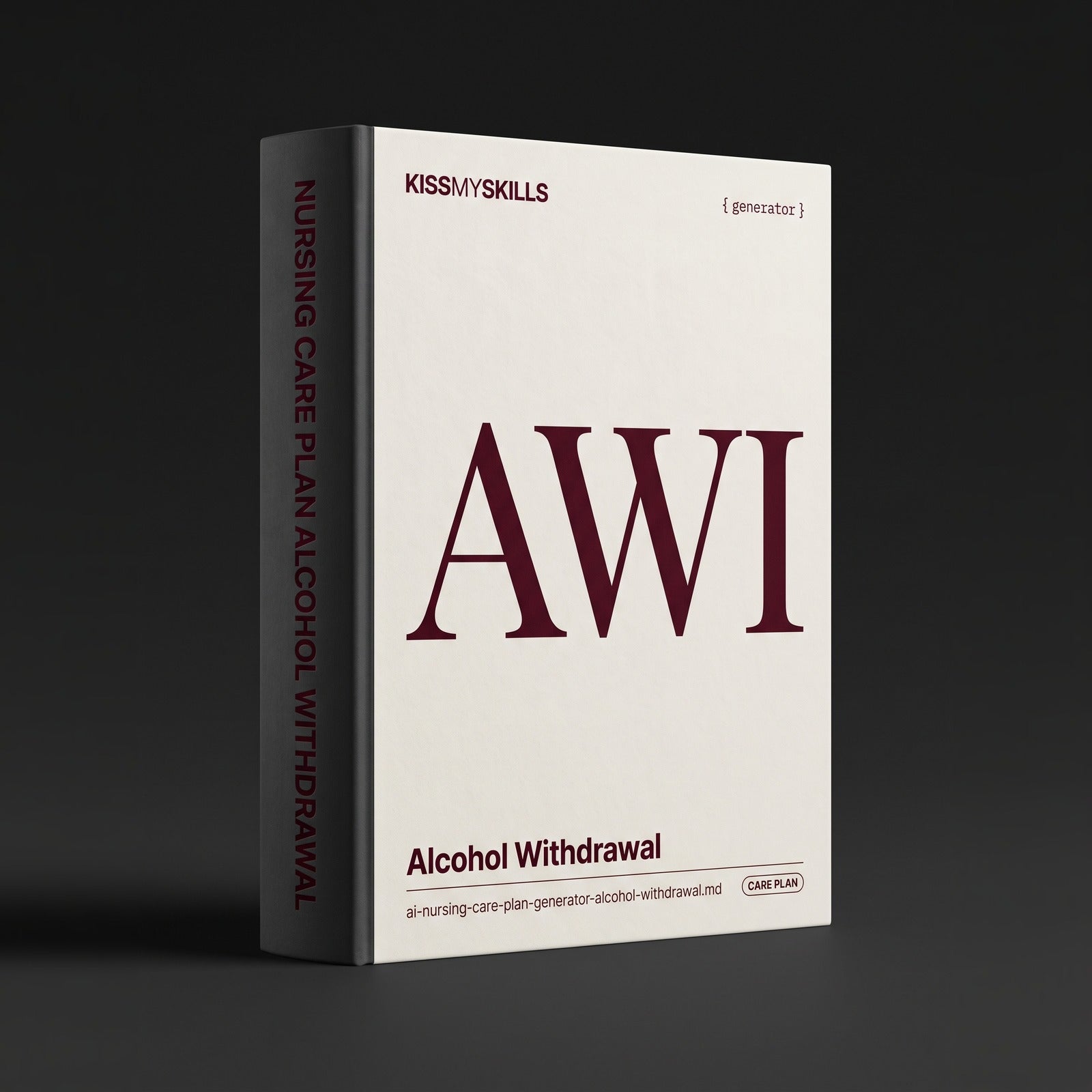 Alcohol Withdrawal Nursing Care Plan Claude skill by KissMySkills, pale warm chalk white cotton-rag paper cover