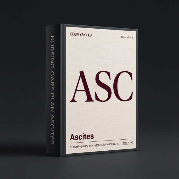 Ascites Nursing Care Plan Claude skill by KissMySkills, warm bone white laid paper cover with the monogram ASC
