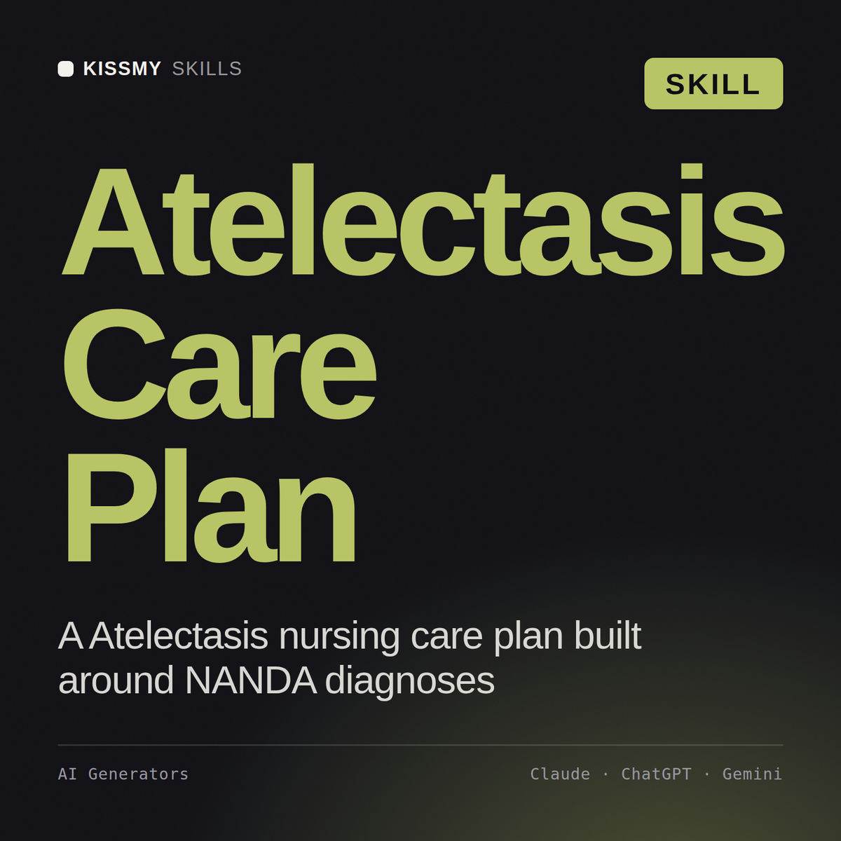 Atelectasis Care Plan AI skill by KissMySkills, cover