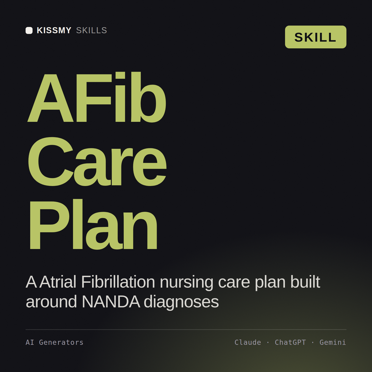 AFib Care Plan AI skill by KissMySkills, cover