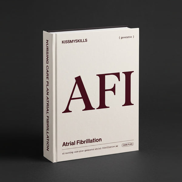 Atrial Fibrillation Nursing Care Plan Claude skill by KissMySkills, pale warm chalk white cotton-rag paper cover