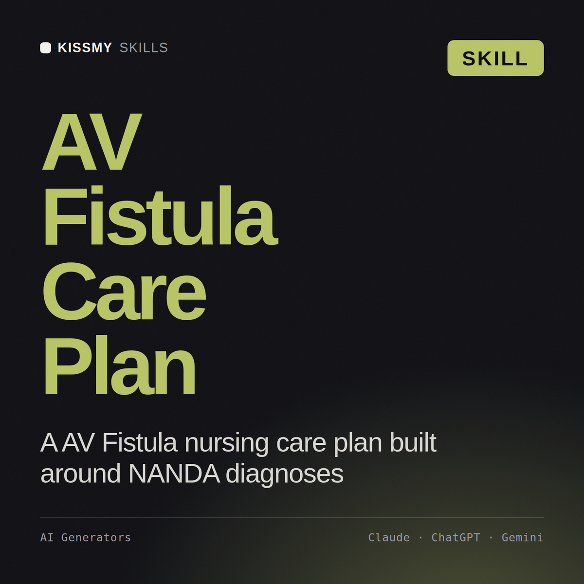 AV Fistula Care Plan AI skill by KissMySkills, cover
