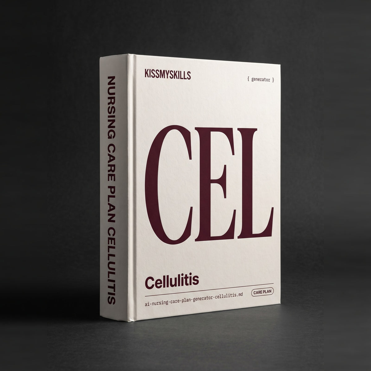 Cellulitis Nursing Care Plan Claude skill by KissMySkills, pale warm chalk white cotton-rag paper cover with the monogram CEL