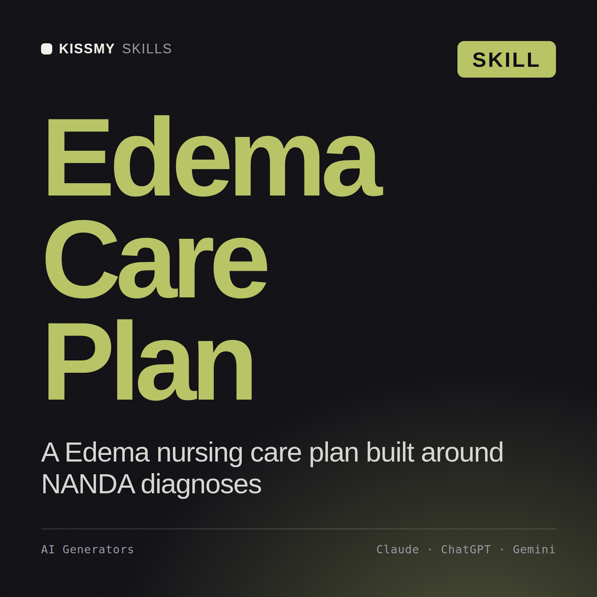 Edema Care Plan AI skill by KissMySkills, cover