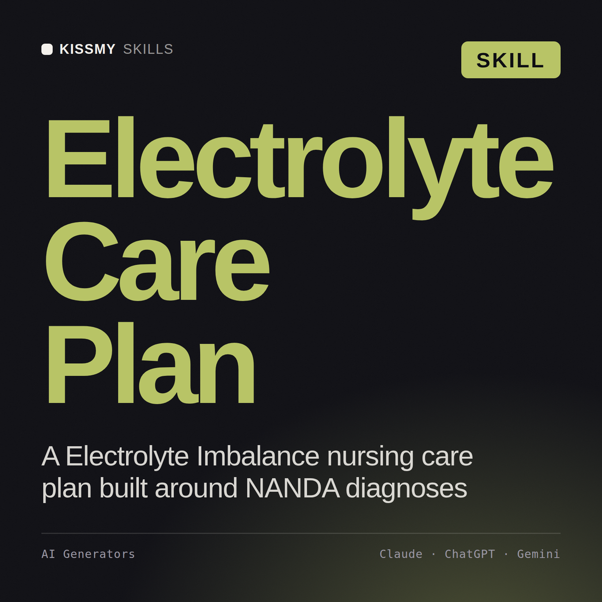 Electrolyte Care Plan AI skill by KissMySkills, cover
