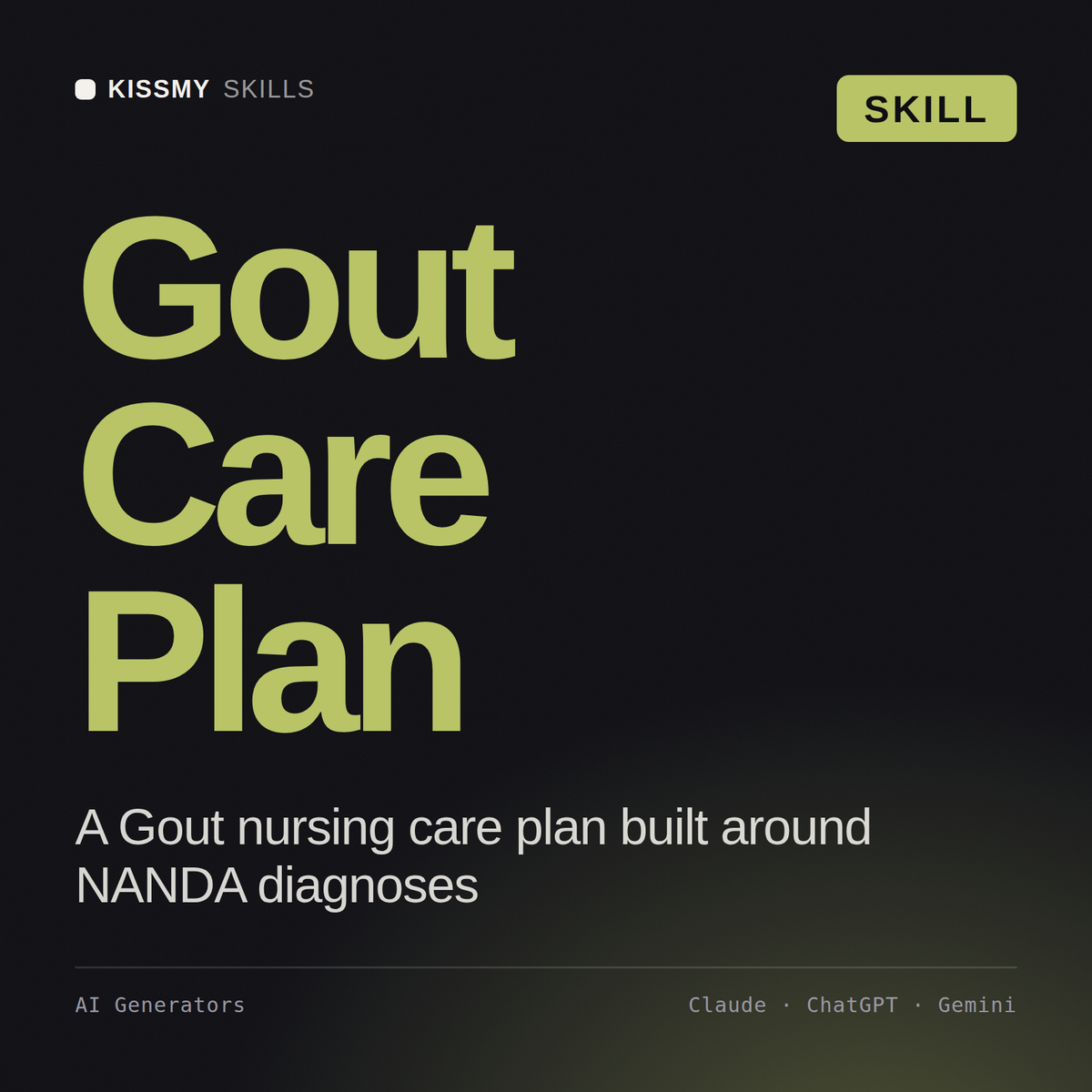 Gout Care Plan AI skill by KissMySkills, cover