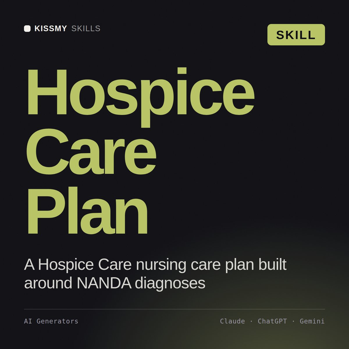 Hospice Care Plan AI skill by KissMySkills, cover
