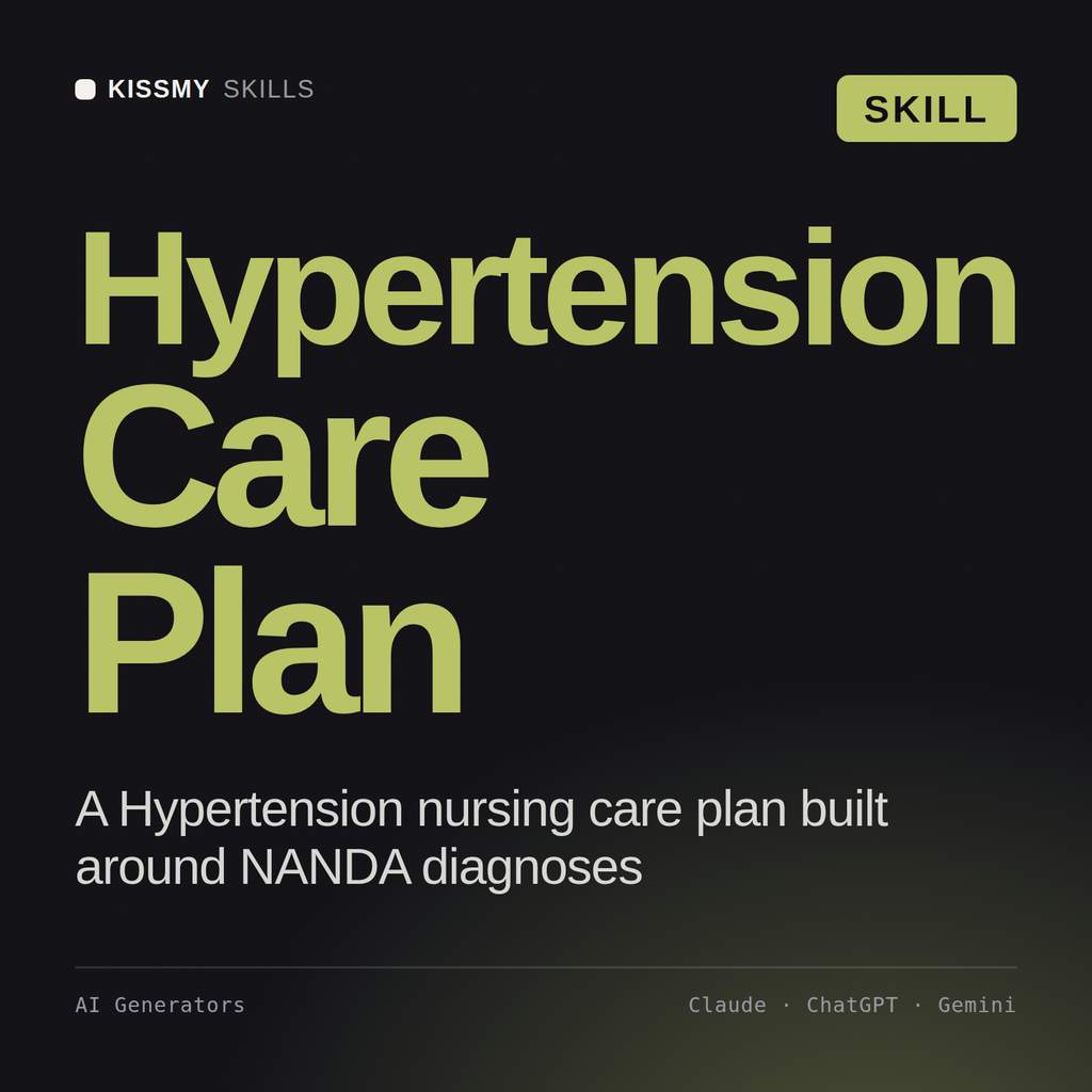 Hypertension Care Plan AI skill by KissMySkills, cover