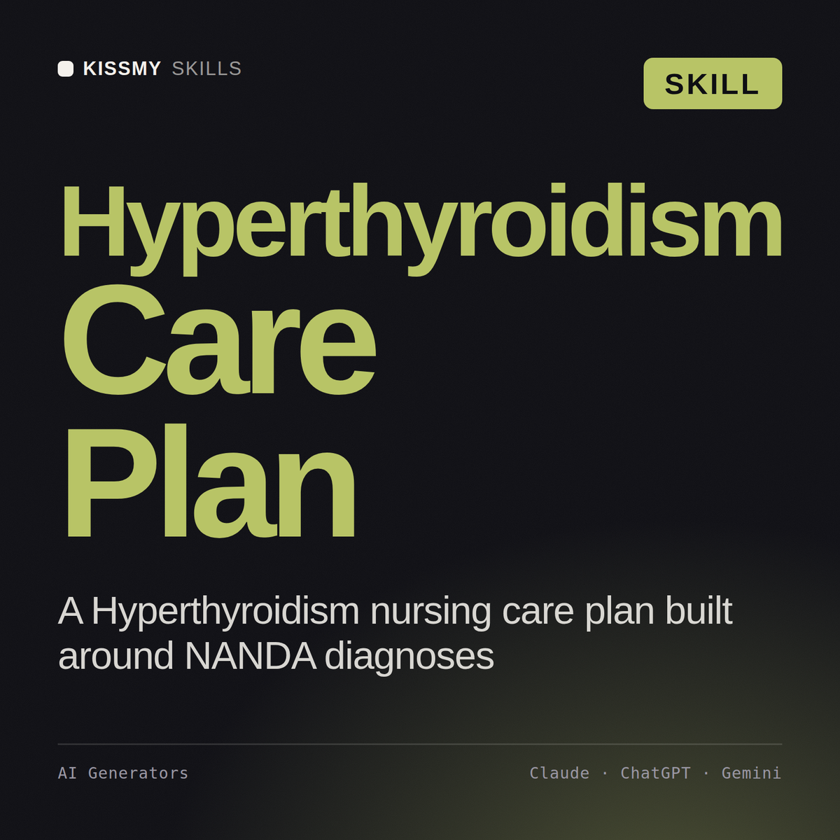 Hyperthyroidism Care Plan AI skill by KissMySkills, cover