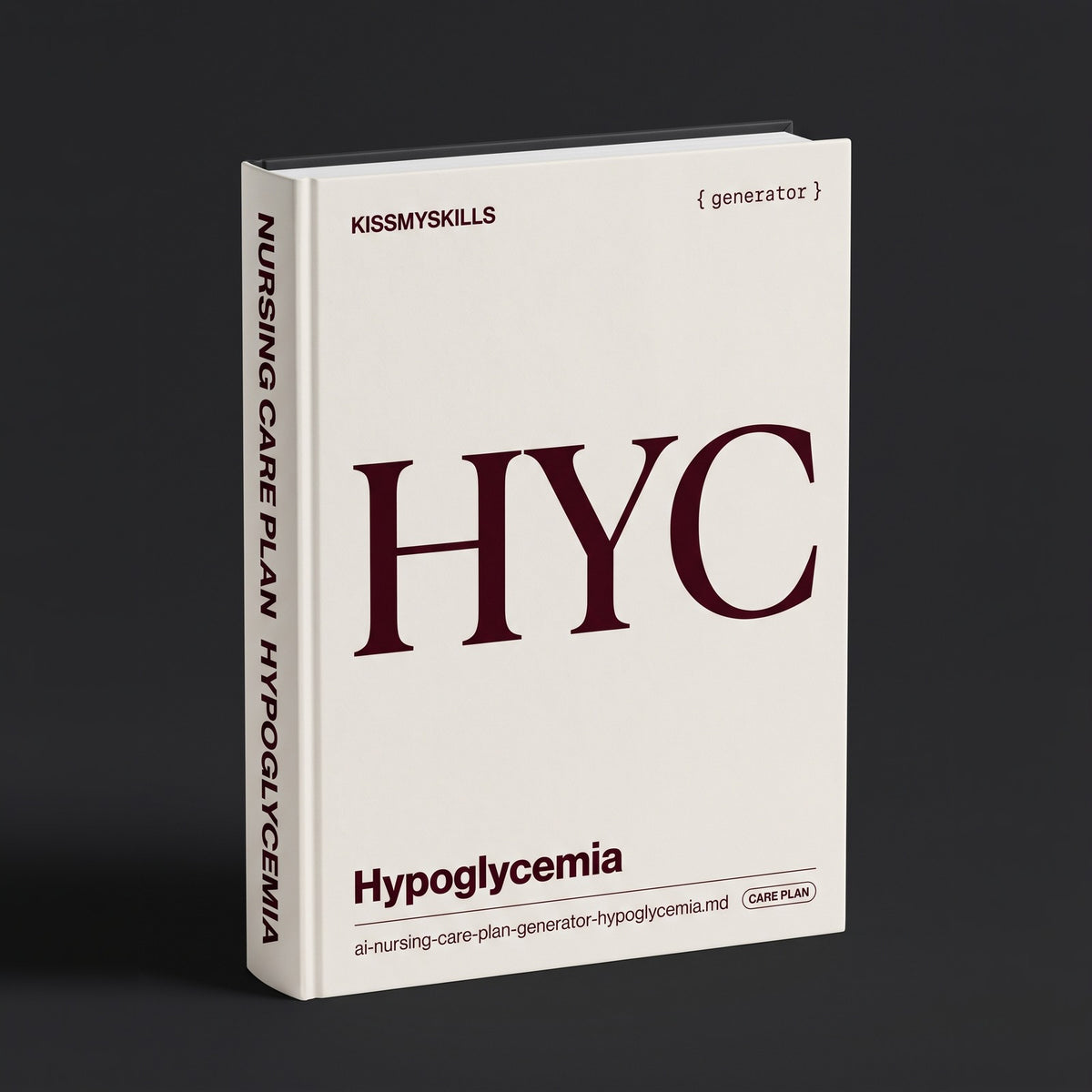 Hypoglycemia Nursing Care Plan Claude skill by KissMySkills, pale warm chalk white cotton-rag paper cover