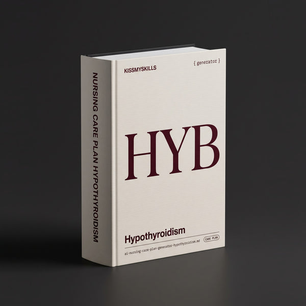 Hypothyroidism Nursing Care Plan Claude skill by KissMySkills, warm bone white laid paper cover with the monogram HYB