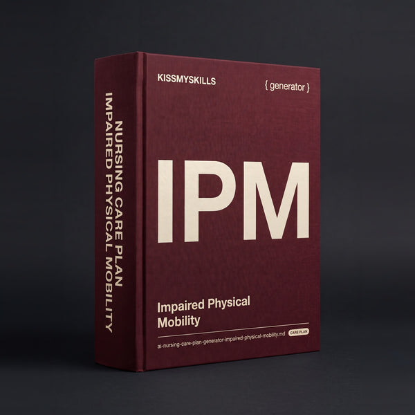 Impaired Physical Mobility Nursing Care Plan Claude skill by KissMySkills, deep oxblood burgundy bookcloth cover
