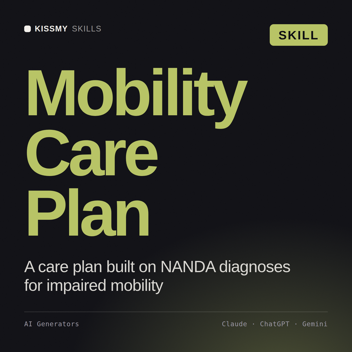 Mobility Care Plan AI skill by KissMySkills, cover