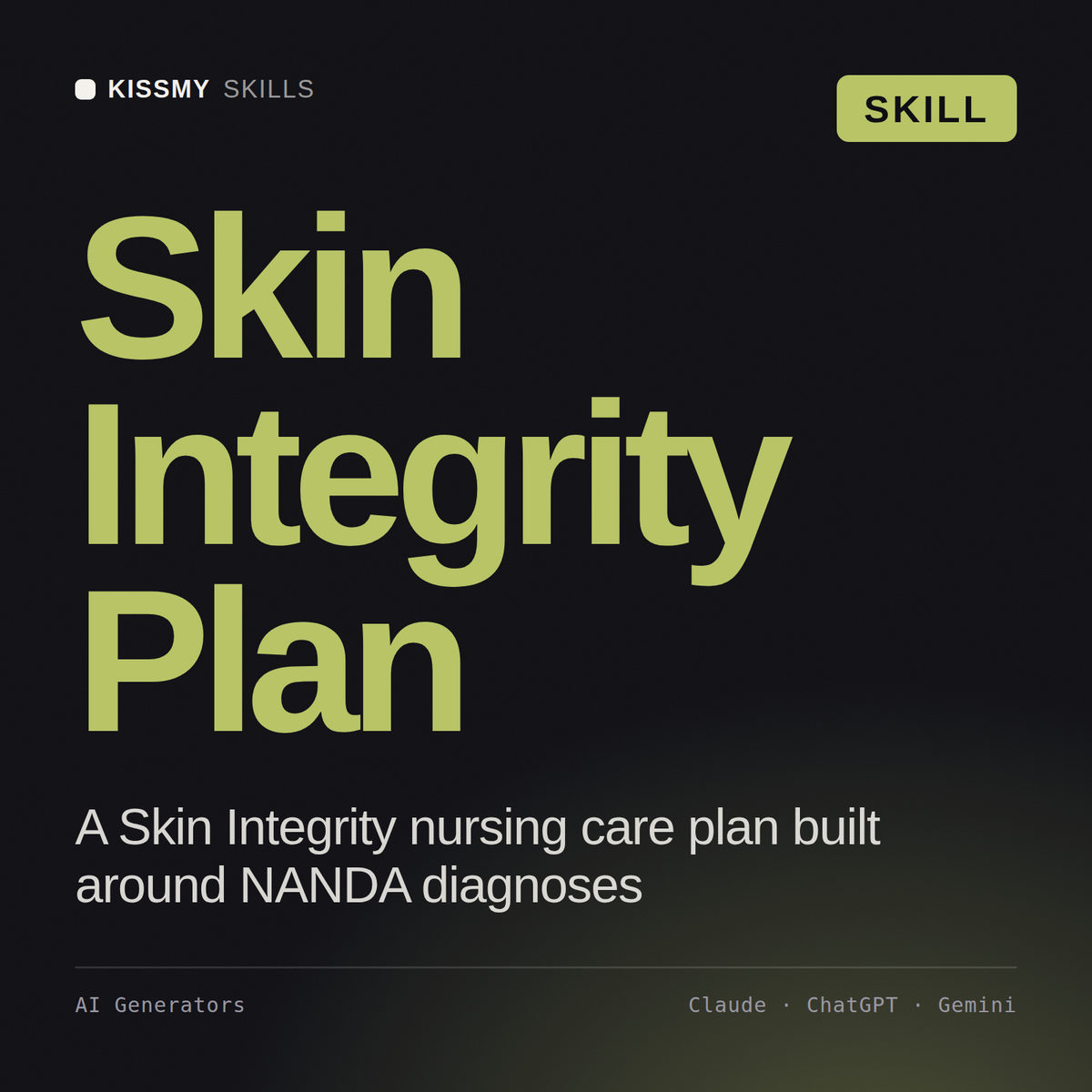 Skin Integrity Plan AI skill by KissMySkills, cover