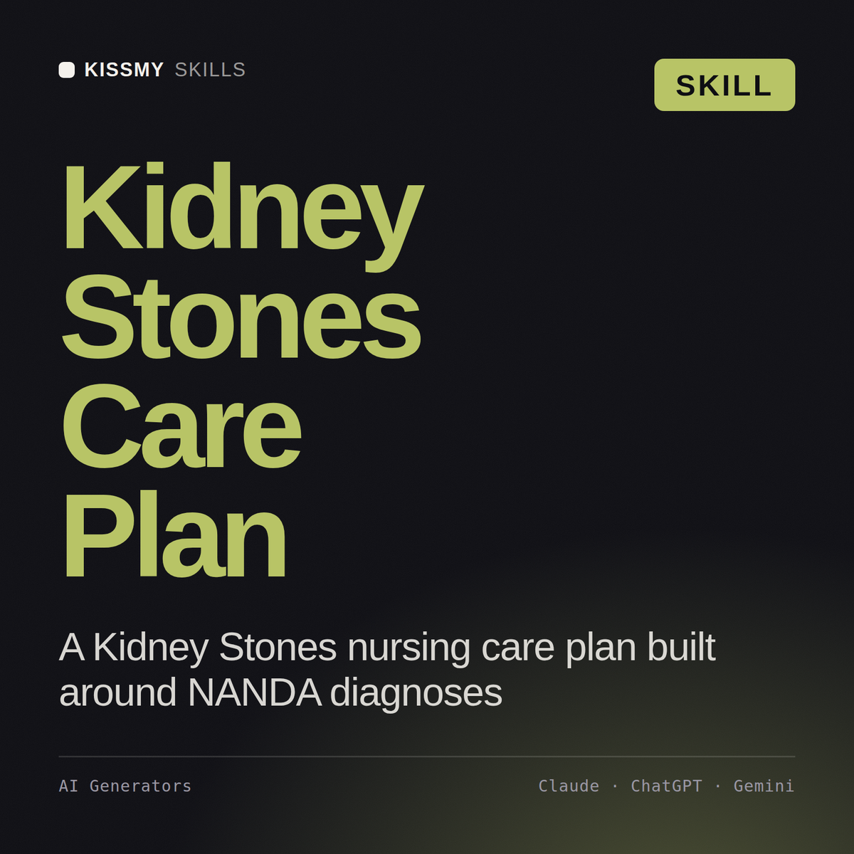 Kidney Stones Care Plan AI skill by KissMySkills, cover
