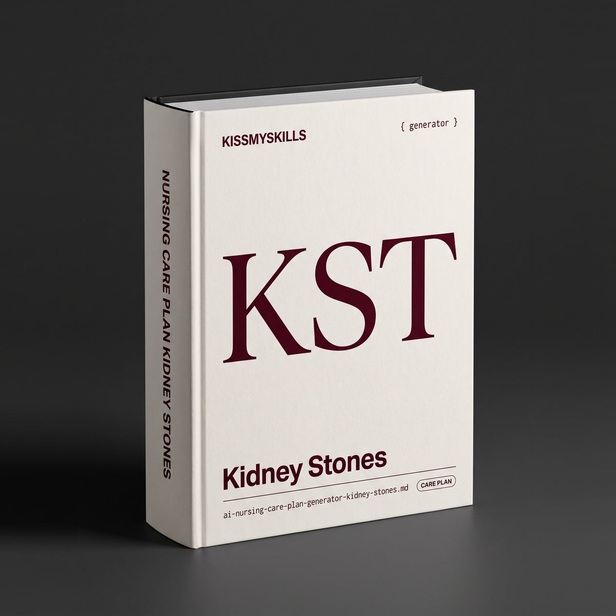 Kidney Stones Nursing Care Plan Claude skill by KissMySkills, pale warm chalk white cotton-rag paper cover