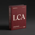 Lung Cancer Nursing Care Plan Claude skill by KissMySkills, near-black deep red porphyry stone cover with the monogram LCA