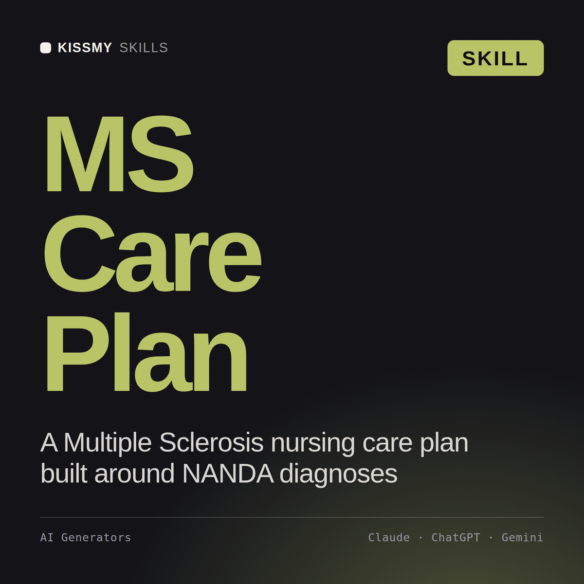 MS Care Plan AI skill by KissMySkills, cover
