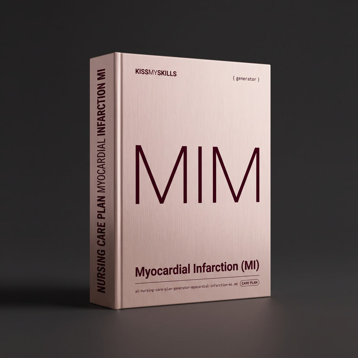 Myocardial Infarction (MI) Nursing Care Plan Claude skill by KissMySkills, brushed pale rose-bronze metal cover