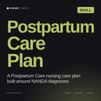 Postpartum Care Plan AI skill by KissMySkills, cover