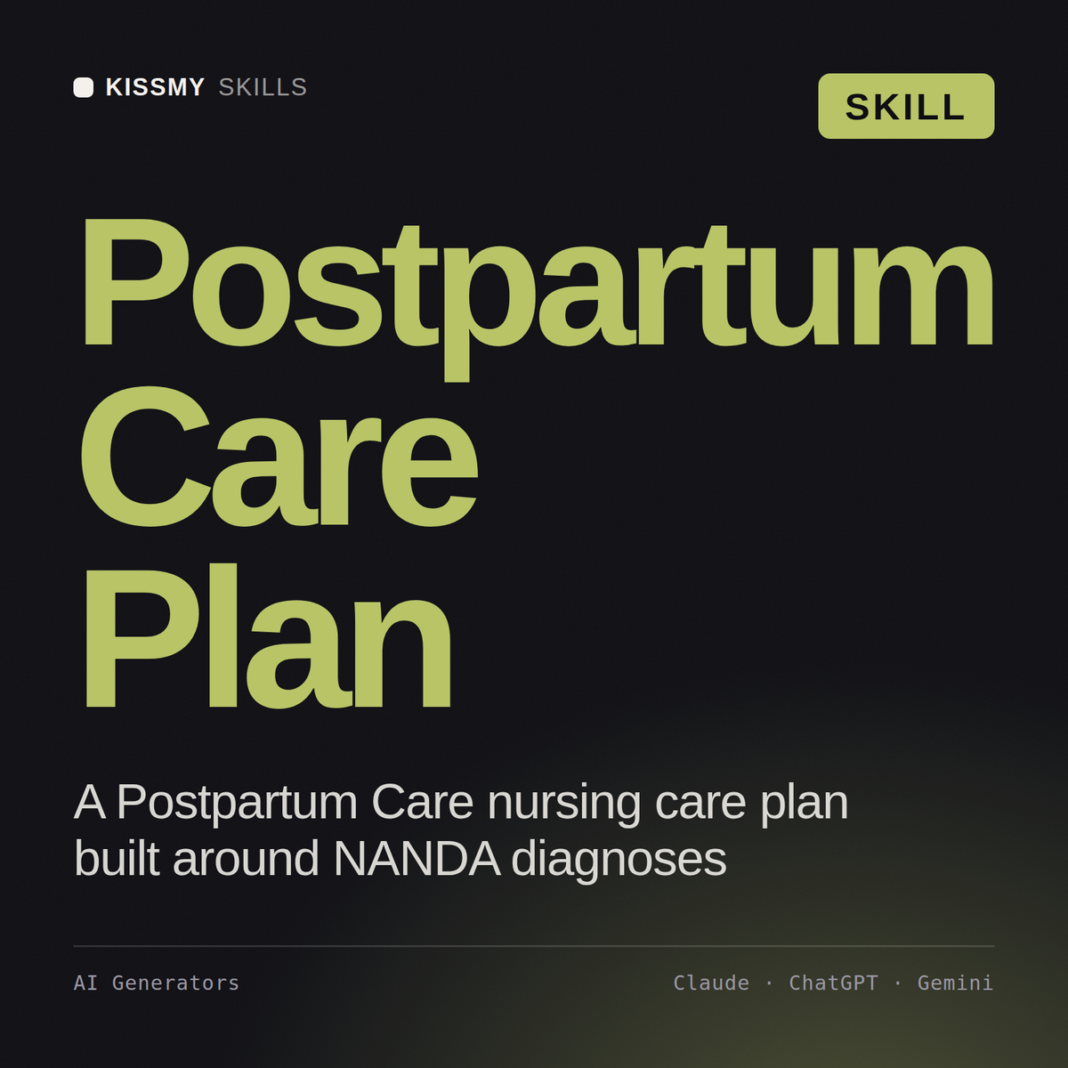 Postpartum Care Plan AI skill by KissMySkills, cover