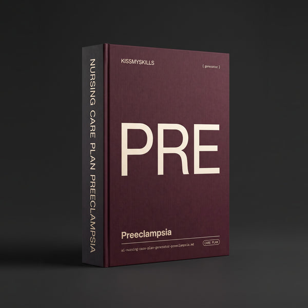 Preeclampsia Nursing Care Plan Claude skill by KissMySkills, deep wine-burgundy laid paper cover with the monogram PRE