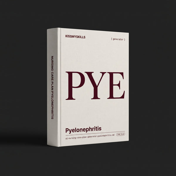 Pyelonephritis Nursing Care Plan Claude skill by KissMySkills, warm bone white laid paper cover with the monogram PYE